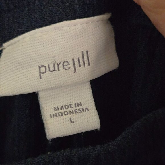 J. Jill Pure Jill Women's Navy Linen Cotton Drawstring Pants L - Picture 3 of 4